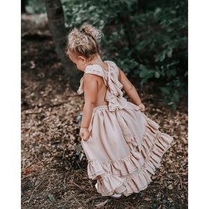 Champagne Nellie Ruffle Dress | BAILEYS BLOSSOM